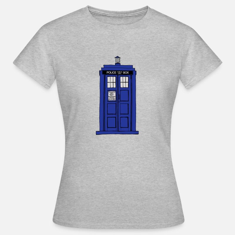 Tardis Dr Who - T-shirt dam - gråmelerad