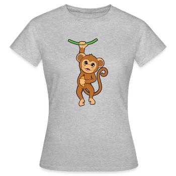 monkey - Women's T-Shirt - heather grey - Front - AI Model Female 172 dark (172cm)