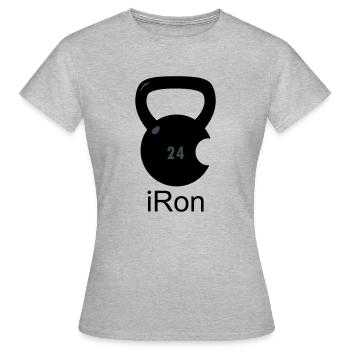 iRon Kettlebell - T-shirt Femme - gris chiné - Devant - AI Model Female 172 dark (172cm)