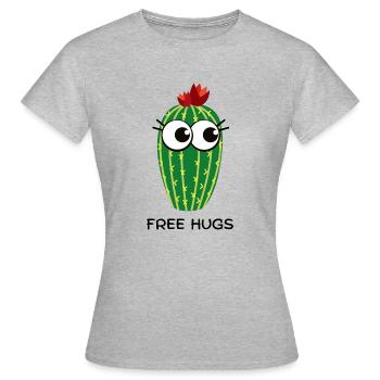 free hugs cactus - Frauen T-Shirt - Grau meliert - Vorne - AI Model Female 172 dark (172cm)
