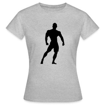 muskel mann - Frauen T-Shirt - Grau meliert - Vorne - AI Model Female 172 dark (172cm)