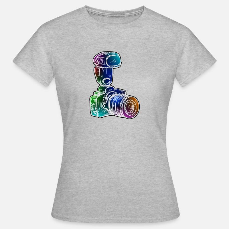 SLR camera with flash - Women's T-Shirt - heather grey