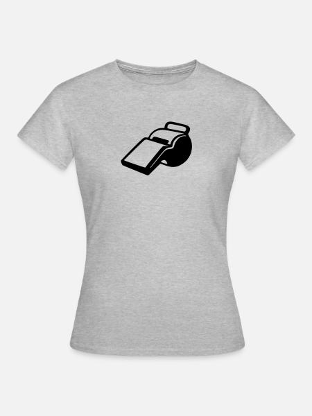 Pfeife - Fußball - Schiedsrichter - Frauen T-Shirt - Grau meliert