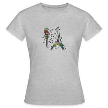 Paris in colour - Women's T-Shirt - heather grey - Front - AI Model Female 172 dark (172cm)