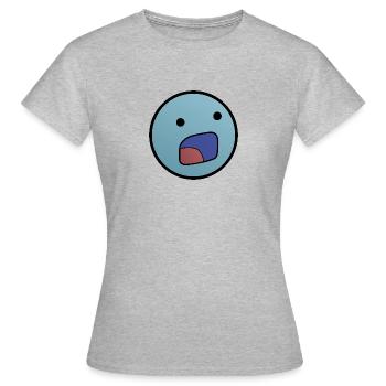 "D:" - Doppelpunkt D (Twitch Emote) - Frauen T-Shirt - Grau meliert - Vorne - AI Model Female 172 dark (172cm)