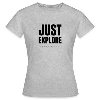 Einfach erkunden - Frauen T-Shirt - Grau meliert - Vorne - AI Model Female 172 dark (172cm)