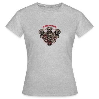 puissance turbo - T-shirt Femme - gris chiné - Devant - AI Model Female 172 dark (172cm)