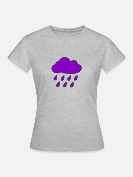 Lila Regenwolke - Frauen T-Shirt - Grau meliert