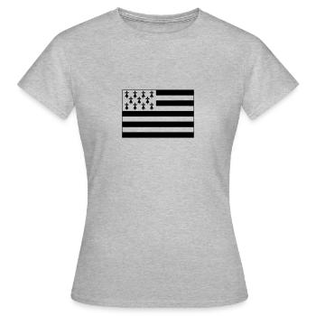 drapeau breton numéro 2 - T-shirt Femme - gris chiné - Devant - AI Model Female 172 dark (172cm)