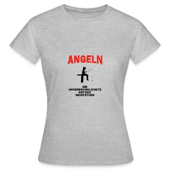 Angeln für Nichtstuer - Frauen T-Shirt - Grau meliert - Vorne - AI Model Female 172 dark (172cm)