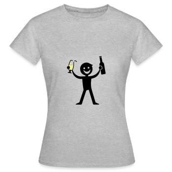 Boire une bouteille de bière - T-shirt Femme - gris chiné - Devant - AI Model Female 172 dark (172cm)