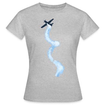 Motorflieger Motorflugzeug Pilot Kunstflug - Frauen T-Shirt - Grau meliert - Vorne - AI Model Female 172 dark (172cm)