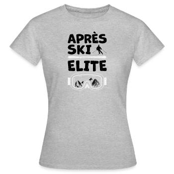 Apres Ski Elite - Apres Ski - Frauen T-Shirt - Grau meliert - Vorne - AI Model Female 172 dark (172cm)