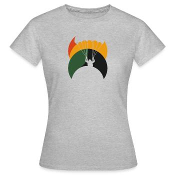 Paragliding Flugsport Fallschirm - Frauen T-Shirt - Grau meliert - Vorne - AI Model Female 172 dark (172cm)