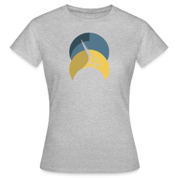 Coiffeur Peigne Coupe de cheveux - T-shirt Femme - gris chiné - Devant - AI Model Female 172 dark (172cm)