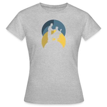 Enseignement du peigne de coiffeur - T-shirt Femme - gris chiné - Devant - AI Model Female 172 dark (172cm)