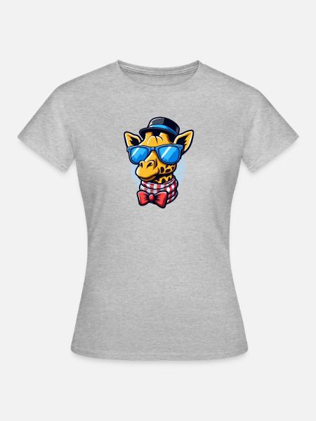 Coole Giraffe - Frauen T-Shirt - Grau meliert