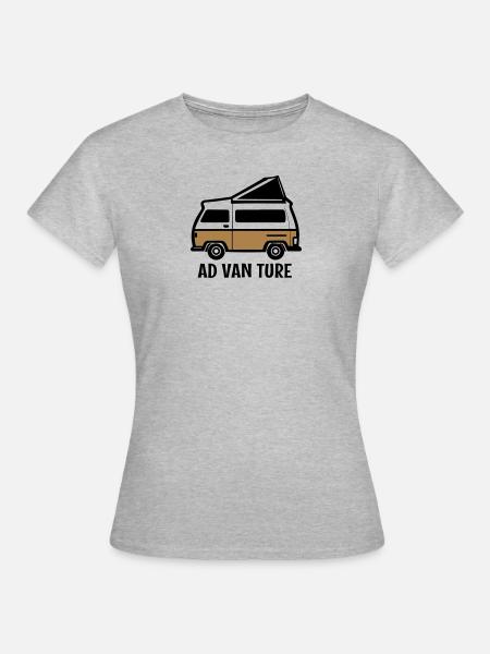 Camping-car d’aventure - T-shirt Femme - gris chiné