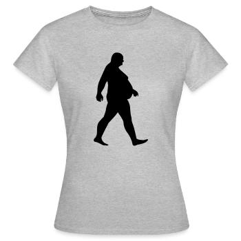 Fat man running - fat - of whom are obese - Women's T-Shirt - heather grey - Front - AI Model Female 172 dark (172cm)