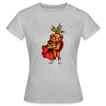 Super Karotte - Frauen T-Shirt - Grau meliert - Vorne - AI Model Female 172 dark (172cm)