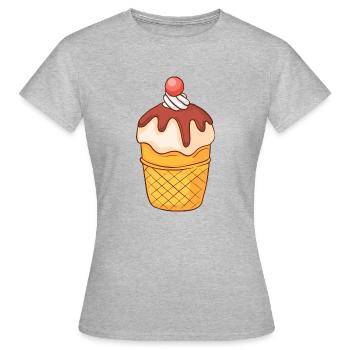 Crème glacée, crème glacée, crème glacée, crème glacée, boule, crème glacée, sundae - T-shirt Femme - gris chiné - Devant - AI Model Female 172 dark (172cm)