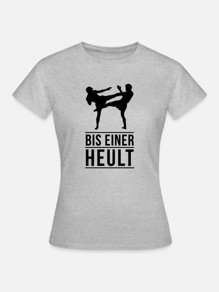 BIS EINER HEULT! - Frauen T-Shirt - Grau meliert
