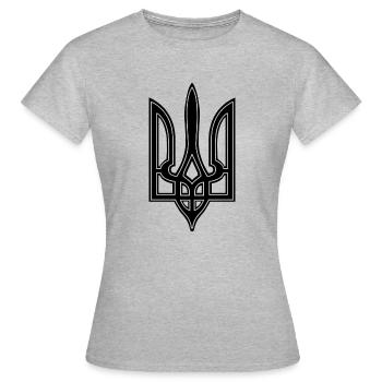 Wappen Geschenk Ukraine Ukrainer - Frauen T-Shirt - Grau meliert - Vorne - AI Model Female 172 dark (172cm)