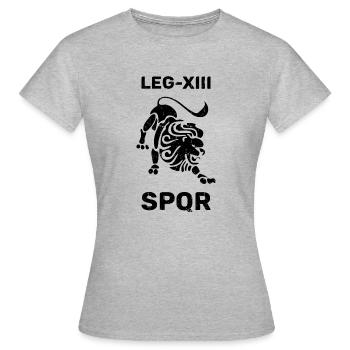 Leg XII SPQR Légion romaine Drapeau Armoiries Légion - T-shirt Femme - gris chiné - Devant - AI Model Female 172 dark (172cm)