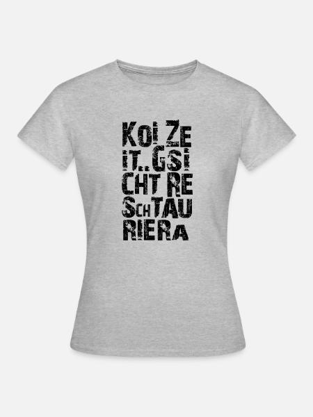 Gsicht reschtauriera - Frauen T-Shirt - Grau meliert