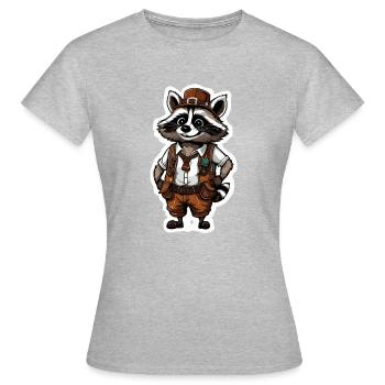 Lederhosen / Animal / Traditional costume / Tradition / Raccoon - Women's T-Shirt - heather grey - Front - AI Model Female 172 dark (172cm)
