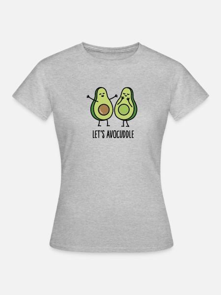Let's avocuddle - Frauen T-Shirt - Grau meliert