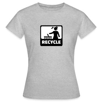 Recyceln - Denken Sie daran, zu sortieren - Frauen T-Shirt - Grau meliert - Vorne - AI Model Female 172 dark (172cm)