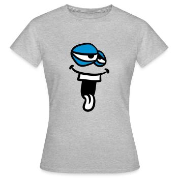 visage drôle monstre tête clipart drôle bande dessinée c - T-shirt Femme - gris chiné - Devant - AI Model Female 172 dark (172cm)