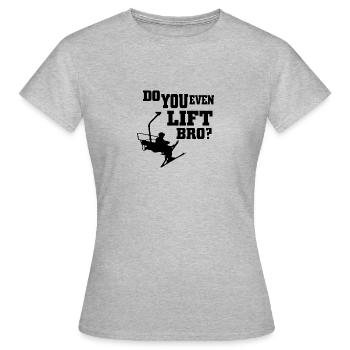 SKI - T-shirt Femme - gris chiné - Devant - AI Model Female 172 dark (172cm)
