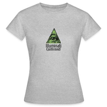 Illuminati Confirmée - shirt Illuminati - T-shirt Femme - gris chiné - Devant - AI Model Female 172 dark (172cm)