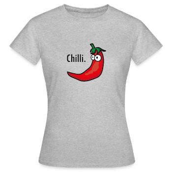 chilli - Frauen T-Shirt - Grau meliert - Vorne - AI Model Female 172 dark (172cm)