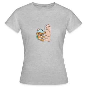 Klettern Abseilen Bär Comic - Frauen T-Shirt - Grau meliert - Vorne - AI Model Female 172 dark (172cm)