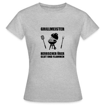 BBQ - Frauen T-Shirt - Grau meliert - Vorne - AI Model Female 172 dark (172cm)