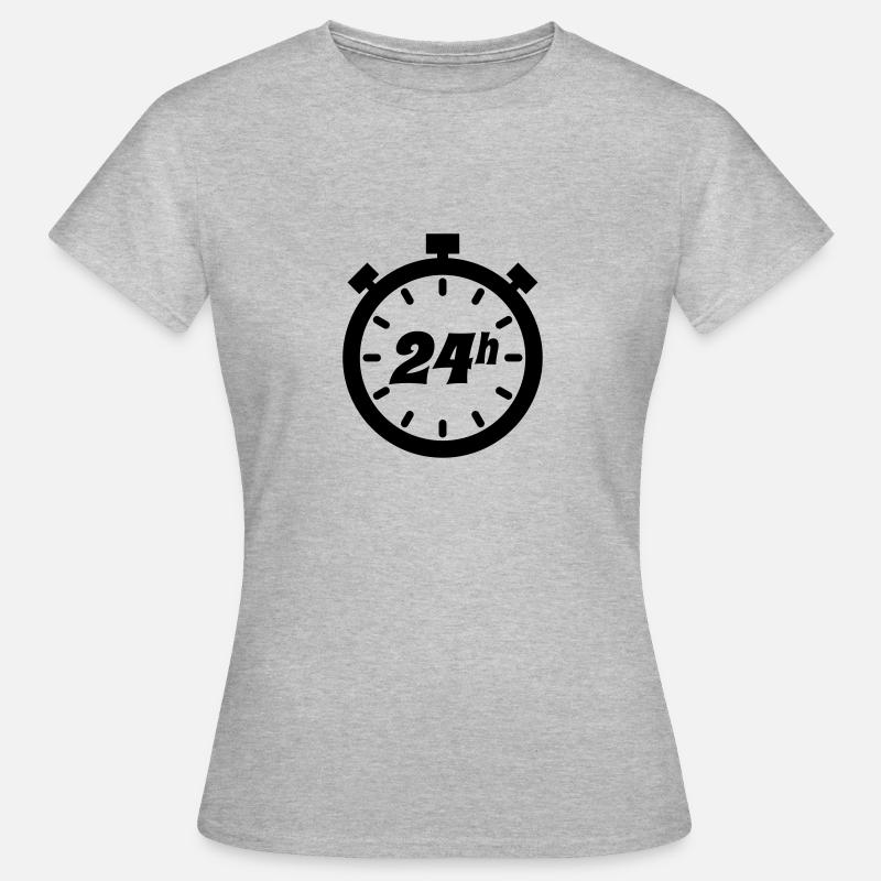 24 timer - Dame-T-shirt - grå meleret