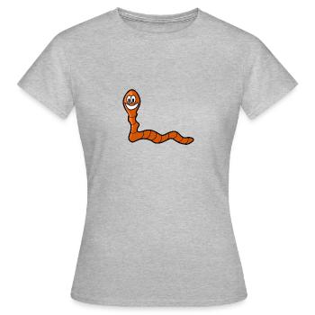 Regenwurm - Frauen T-Shirt - Grau meliert - Vorne - AI Model Female 172 dark (172cm)