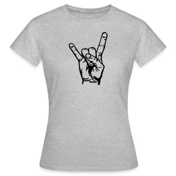 Rock Hand Musik Pommesgabel Festival Metal Music - Women's T-Shirt - heather grey - Front - AI Model Female 172 dark (172cm)