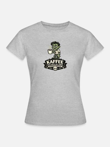 Kaffee Zombie Tech-Gag - Frauen T-Shirt - Grau meliert