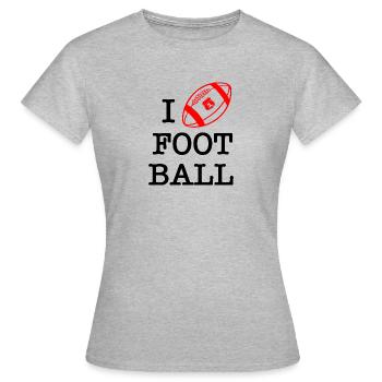 I love football - Women's T-Shirt - heather grey - Front - AI Model Female 172 dark (172cm)