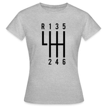 Gangschaltung - Frauen T-Shirt - Grau meliert - Vorne - AI Model Female 172 dark (172cm)