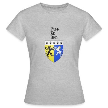 Wappen Penn Bett - Frauen T-Shirt - Grau meliert - Vorne - AI Model Female 172 dark (172cm)