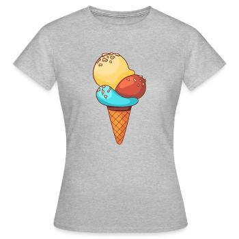 Crème glacée, crème glacée, crème glacée, crème glacée, boule, crème glacée, sundae - T-shirt Femme - gris chiné - Devant - AI Model Female 172 dark (172cm)