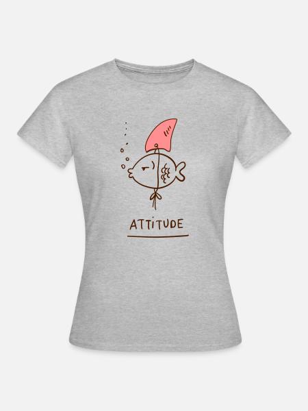 Haltung - Frauen T-Shirt - Grau meliert