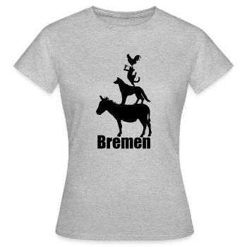 Musiciens de la ville de Brême - T-shirt Femme - gris chiné - Devant - AI Model Female 172 dark (172cm)