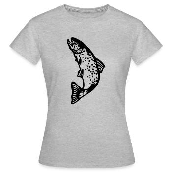 forelle - Frauen T-Shirt - Grau meliert - Vorne - AI Model Female 172 dark (172cm)