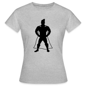 Superhero - Women's T-Shirt - heather grey - Front - AI Model Female 172 dark (172cm)
